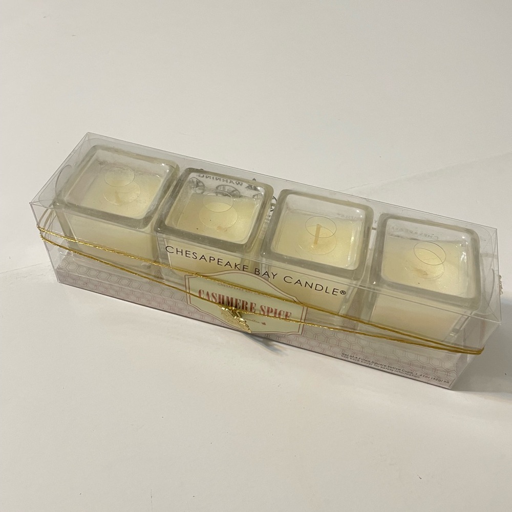 Chesapeake Bay Candle 4 Cashmere Spice Scented 2" square votives